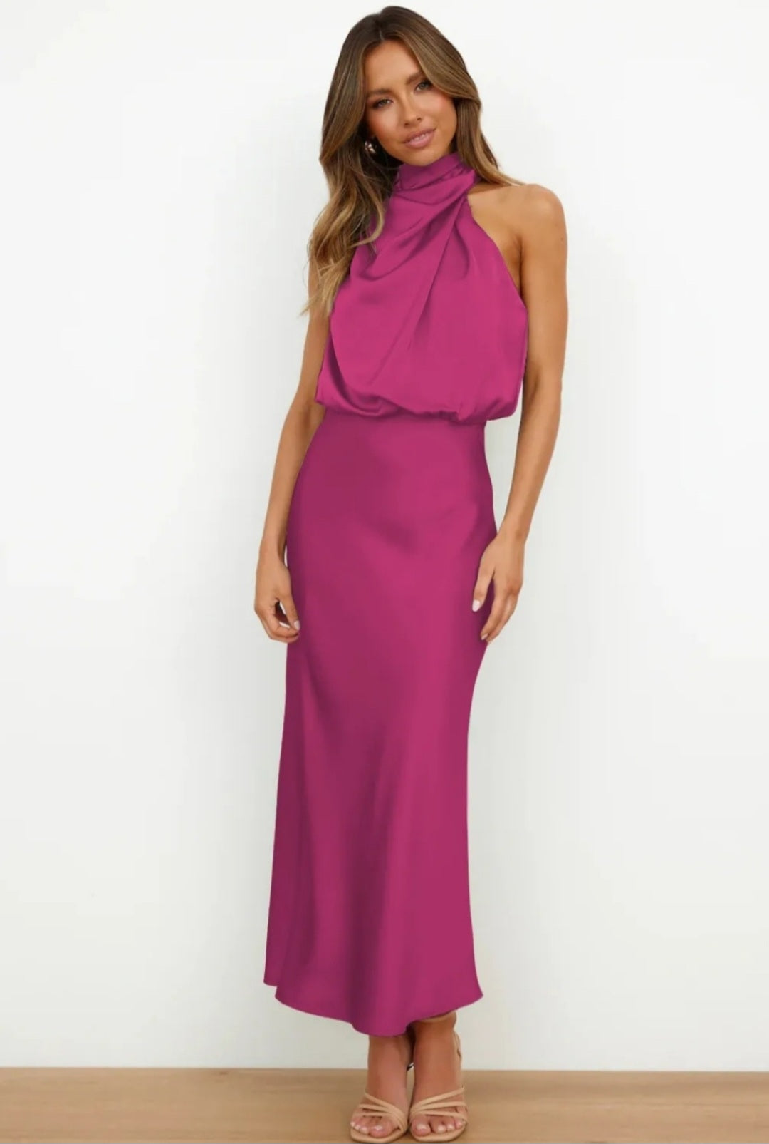 Satin midi dress