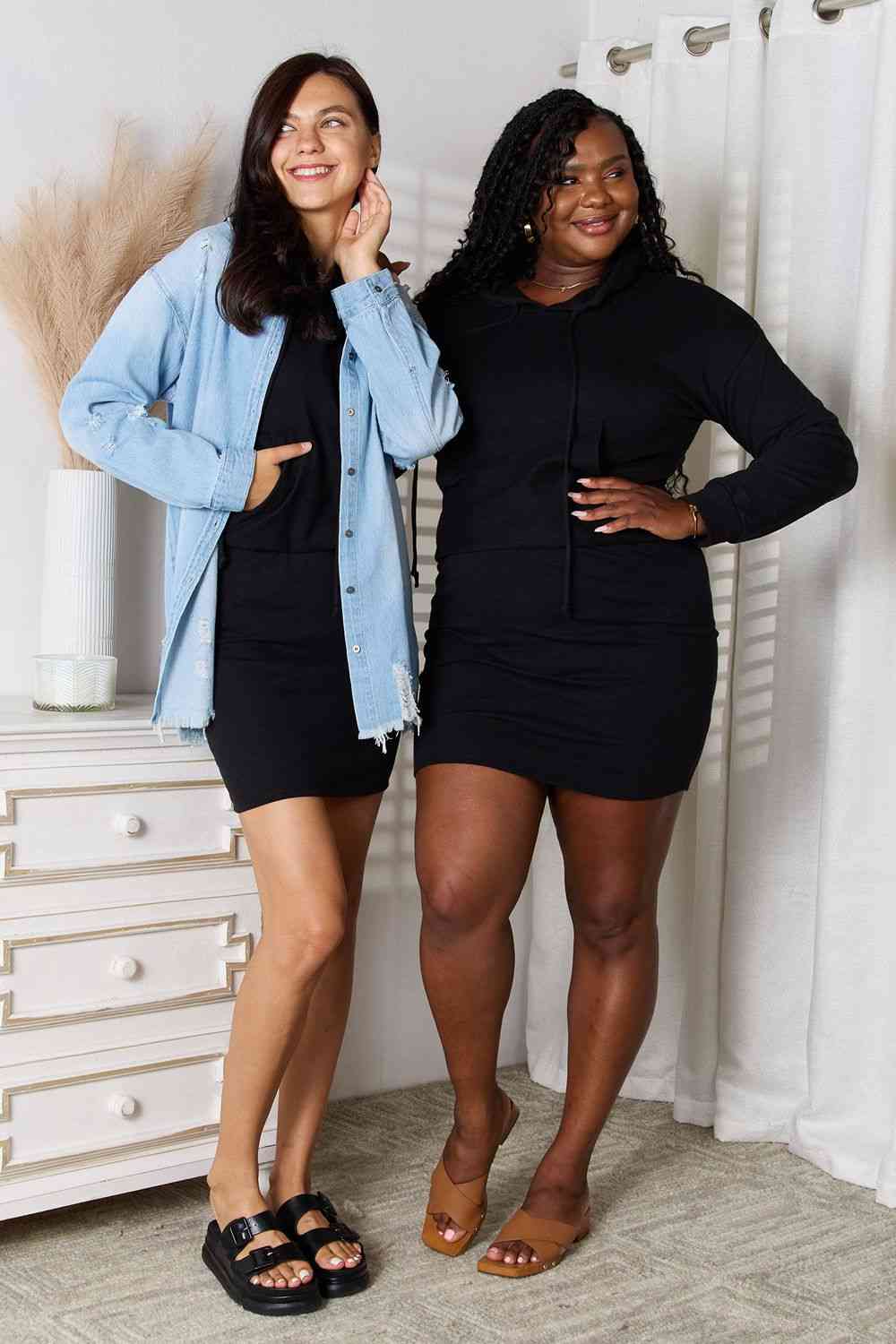 Long Sleeve Hooded Dress - Kenchima