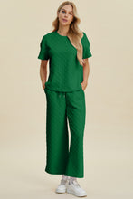 Texture Round Neck Top and Pants Set