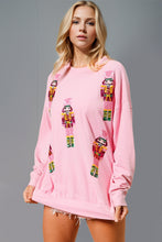 Sequin Nutcracker Round Neck Long Sleeve Sweatshirt