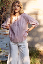 Textured Tie Neck Blouse