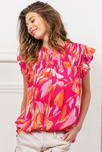 Smocked Yoke Ruffled Floral Top