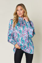 Printed Smocked Long Sleeve Blouse