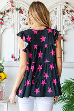 Round Neck Star Tiered Top