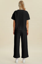 Texture Round Neck Top and Pants Set