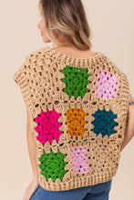 Granny Square Openwork Sweater Vest