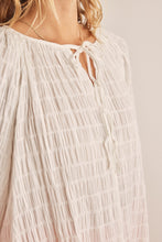 Textured Tie Neck Blouse