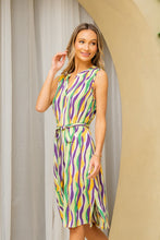 Stripe Tied Sleeveless Dress with Side Pockets