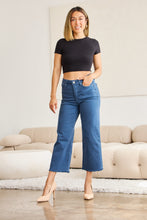 Crop Chloe Full Size Tummy Control High Waist Raw Hem Jeans