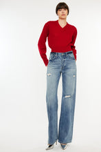 Distressed High Waist Bootcut Jeans