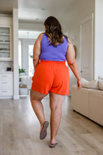 Women's Linen Shorts | Orange High Rise Linen Shorts | Kenchima