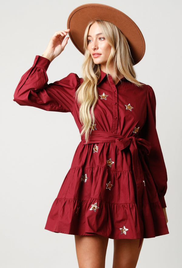 Star mini shirt dress