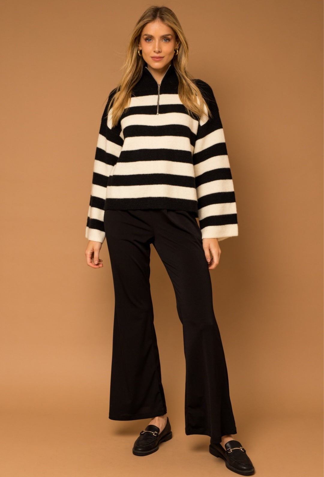 Striped Half-Zip sweater