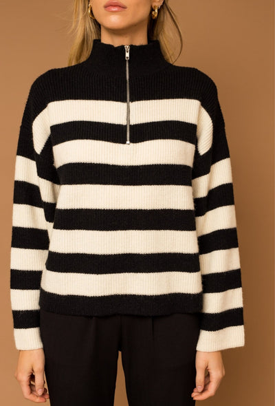 Striped Half-Zip sweater