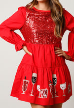 Have Fun Sequins dress in red