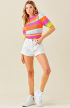 Tricot Striped crop sweater - multicolor