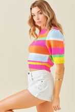 Tricot Striped crop sweater - multicolor