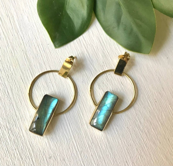 Labradorite deco earing