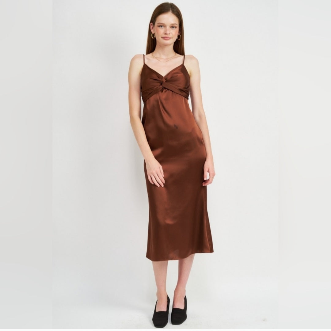 Follow Me Satin midi/maxi dress