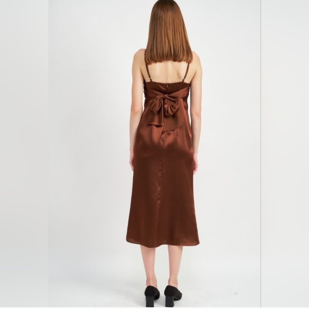 Follow Me Satin midi/maxi dress