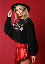 Let go have fun black cropped sweater