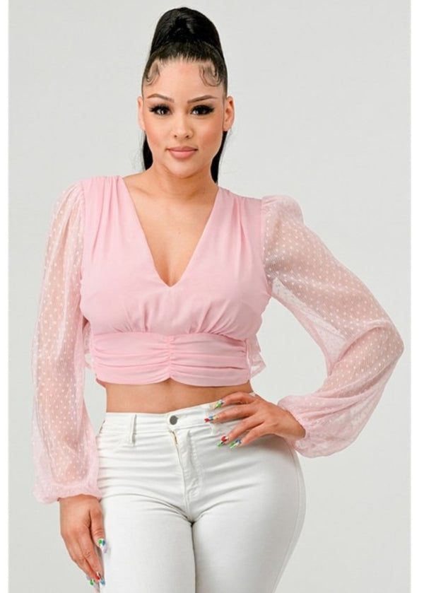 Chiffon V-Neck Long sleeves top