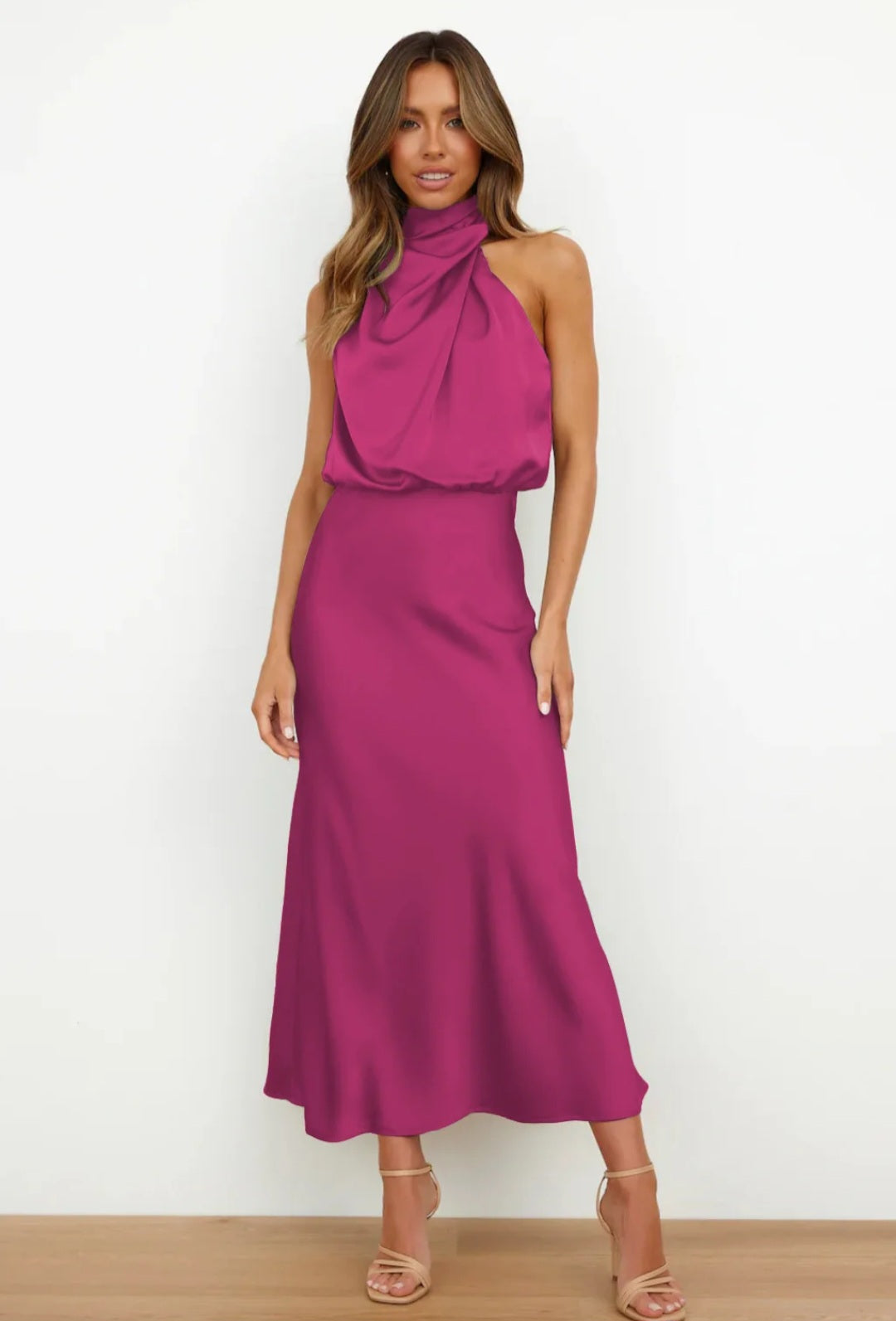 Satin midi dress