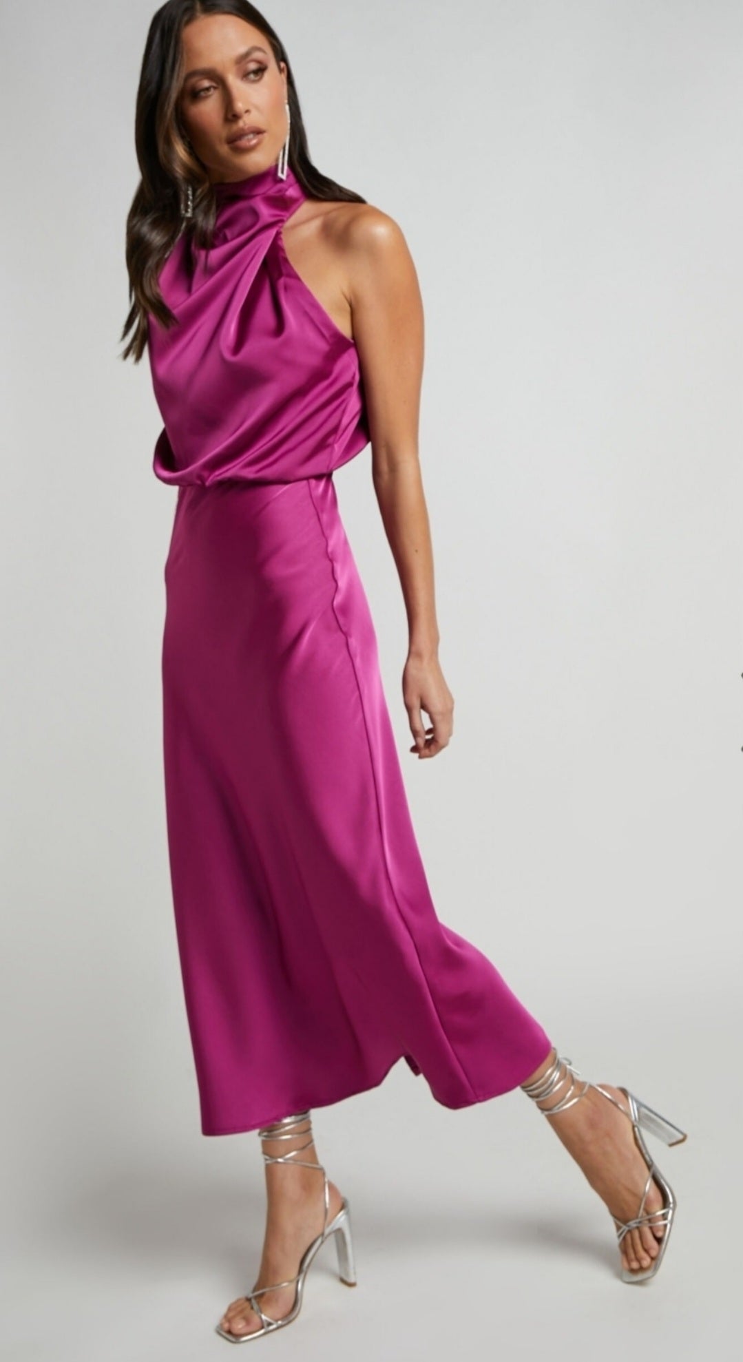 Satin midi dress