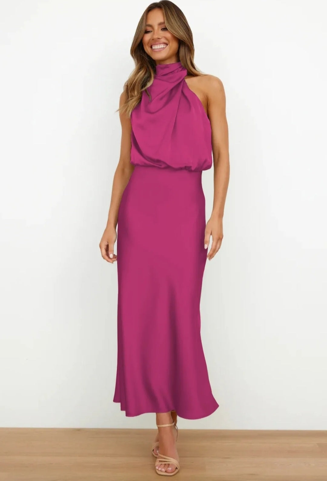 Satin midi dress