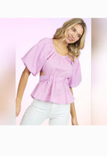 Buble back tie top - Lavender