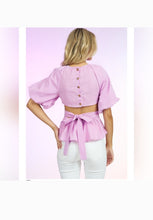 Buble back tie top - Lavender