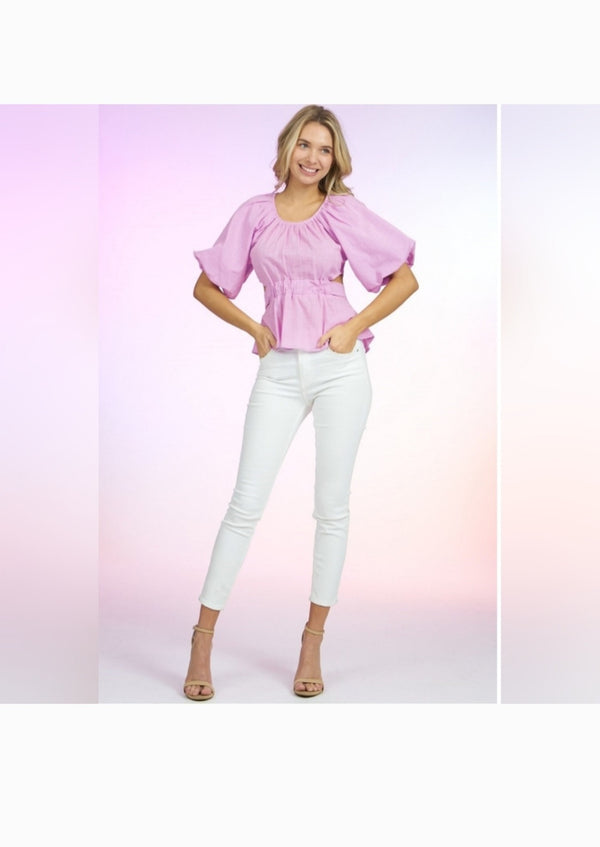 Buble back tie top - Lavender