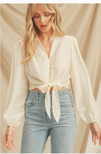 Long Sleeves button-down crop top