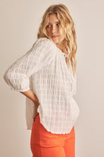 Textured Tie Neck Blouse