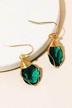 Wrapped Glass Gem Dangle Earrings