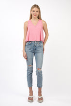 Neck Knit Swing Cropped Tank