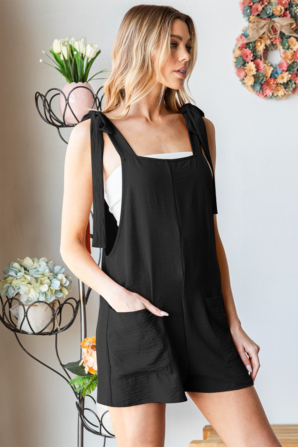 Sleeveless Romper with Pockets