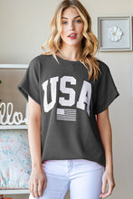 USA Graphic Short Sleeve Ribbed Top