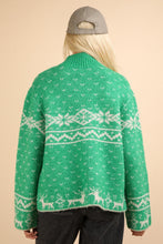 Christmas Element Mock Neck Long Sleeve Sweater