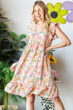 Floral Ruffled V-Neck Dress