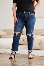 Dylan Full Size Tummy Control Distressed High Waist Raw Hem Jeans