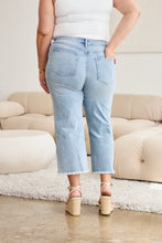 Full Size Tummy Control High Waist Raw Hem Distressed Jeans