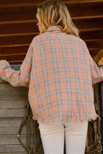 Plaid Button Up Raw Hem Shirt