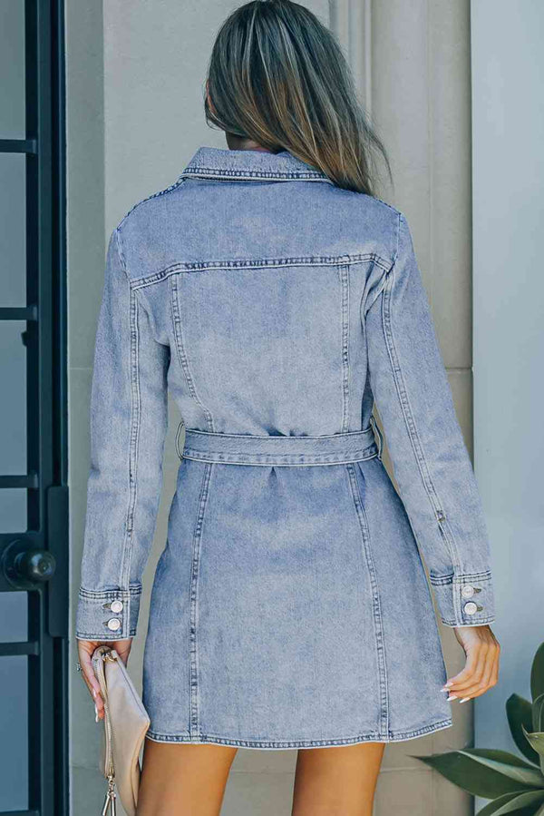 Belted Denim Dress