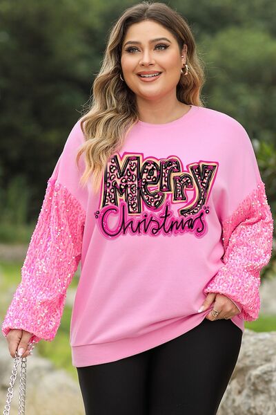 MERRY CHRISTMAS Sequin Sweatshirt