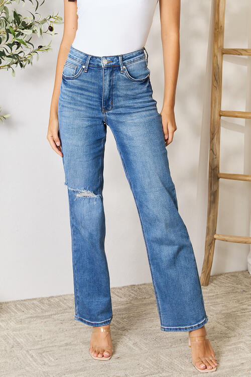 Marie High Waist Distressed Jeans - Kenchima 