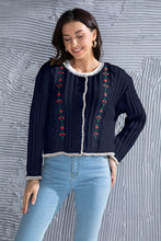 Graphic Cable-Knit Cardigan