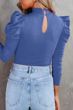 Mock Neck Puff Sleeve Bodysuit - Kenchima 