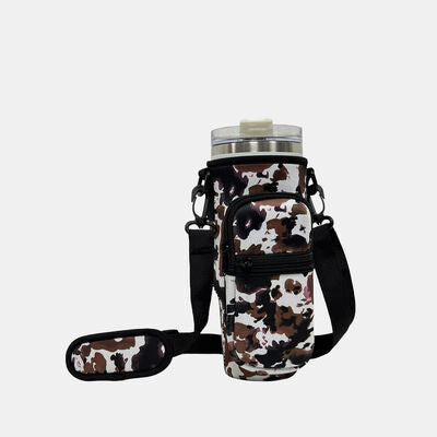 Printed Insulated Tumbler Cup Sleeve With Adjustable Shoulder Strap