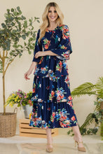 Floral Ruffle Tiered Midi Dress